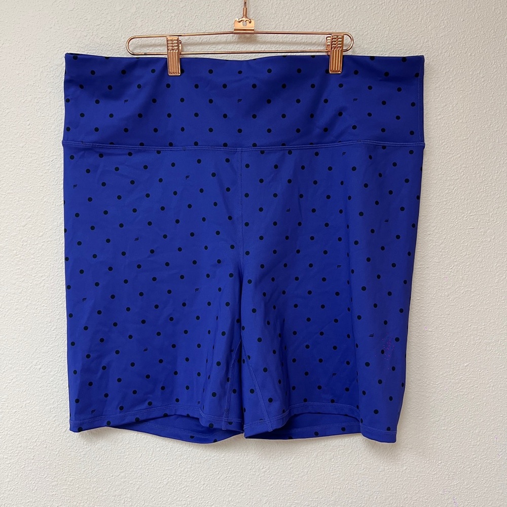 Fabletics Blue and Black Polka Dot Bike Shorts Size 3X